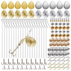 낚시 미끼 만들기 키트 스피너 용품 인라인 블레이드 부품 액세서리 샤프트 클레비스 트레블 훅 스푼 구슬