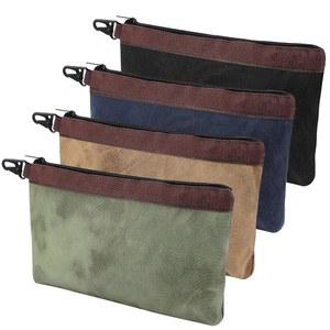 Aliceset 4개 왁스 캔버스 도구 파우치 13인치 헤비 듀티 파우치와 지퍼 16온스 전기 가방 유틸리티 정리함