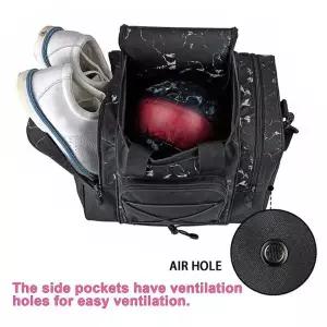 조절 가능한 벨트가 있는 다기능 핸드백 싱글 볼링 공 거치대 패딩 구획 볼링 공 신발에 적합