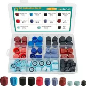 자동차용 80PCS AC 캡 A/C 하이 로우 사이드 밸브 코어 포트 먼지 세트 R12 R134a 서비스 자동차 에어컨