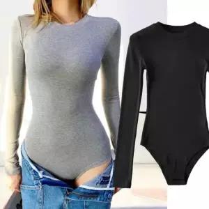 티 G126863 긴팔 라운드넥 골지여자바디수트 바프의상 베이직 S 티숙 루즈핏 나시 티