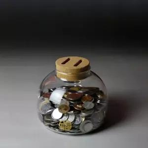 유리 저금통 금박 인테리어 저축 마개 코르크 디자인 소품 문양 투명 재물
