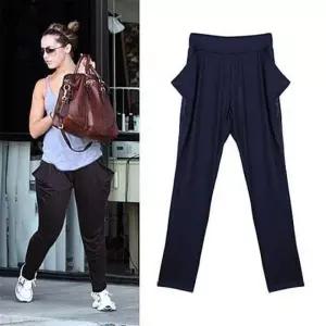 여름용 밴딩 배기 트레이닝 팬츠 여성용 레깅스 스타일 바지