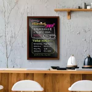 우드프레임 자석부착 45x60cm 소형 원목 블랙보드 WFLYDPD