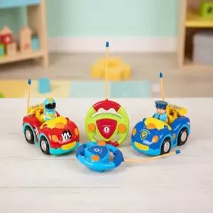 캐스B 무선조종차 4개세트 경찰차 레이싱카 RC카 핸들 자동차 사운드 라이트 운전놀이