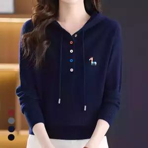 KARRA 컬러포인트후드니트_A6S0034