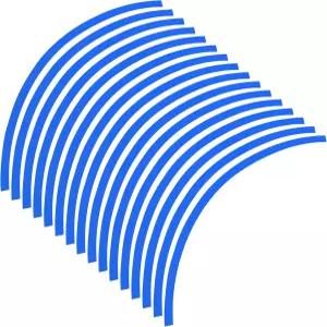 X AutoHOX 16개 장착 17인치 휠 오토바이 자동차 림 스티커 스트립 반사 스트라이프 테이프 리플렉터 블루