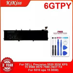 Precision 5520 5530 XPS 15 9560 9570 7590용 6GTPY 배터리(5510 Xps 9550에 맞지 않음) 리튬 폴리머 배터