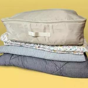 ( )지퍼형 옷장 수납 파우치 이불가방 압축백 여행 베개 54x42 대형 정리 다용도 방석 압축팩 겨울옷보관