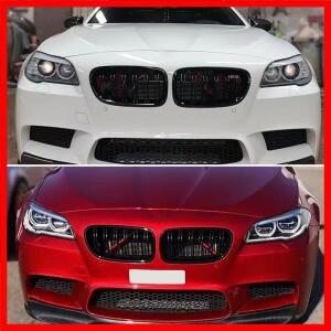 BMW 5 F10 F11 F18 2010-2017 스플리터 에어댐 튜닝 액세서리용 2슬랫 프론트 범퍼 인렛 키드니 그릴 라디