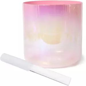 라이트 핑크 클리어 크리스탈 싱잉 볼 코스믹 연금술 사운드 쿼츠 스트라이커 및 요가 명상 힐링을 위한