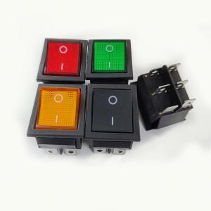 호환상품 10개/몫 KCD4 로커 보트 스위치 6Pin/6P 2 ON-OFF 16A/250VAC 노란색/녹색/빨간색/검정색