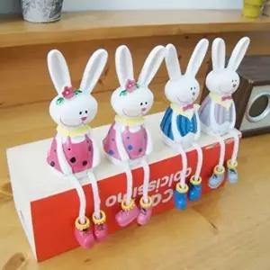 앉은 토끼 4P세트 중 미니어처 인테리어 소품 (KYR-W80E34F)