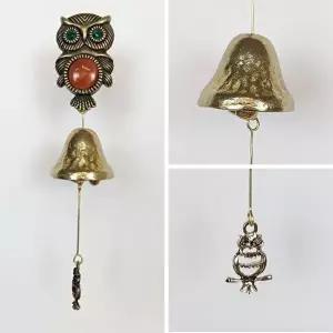 옥돌부엉이1종 레드 황동 현관 출입 풍경 문종 도어벨 (KYR-W5FD9FE)