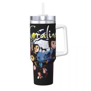코랄라인스 텀블러 공포 영화 냉온수병 휴대용 스테인리스 스틸 보온 머그 그래픽 여행용 차량용