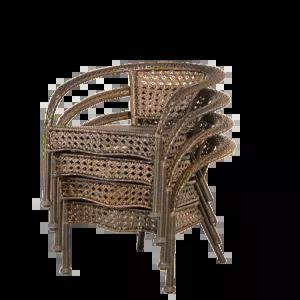 발코니 라탄 야외 세트 의자 테이블 3인 방수쿠션