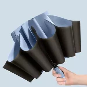 (색상 핑크)스마트 거꾸로 자동 3단 접이우산 5color 특수섬유 우산살 튼튼한 우산 양우산 암막우산 자동