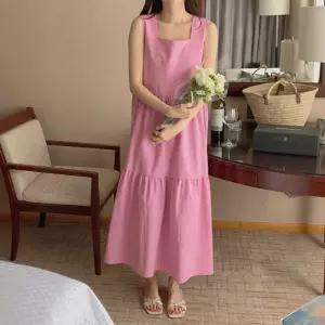 스퀘어넥 민소매 빅사이즈 임산부 원피스 yHa2+9Niu