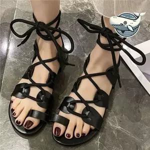 [하프클럽/]여름 얇은 스트랩 글래디에이터 샌들 슬리퍼