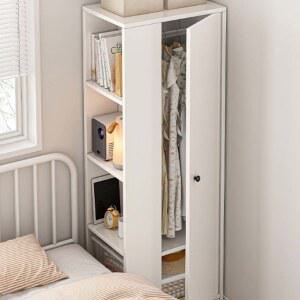 샤크팡 코너옷장 수납장 장롱 화이트 틈새 싱글 좁은방 원룸 코너 모서리