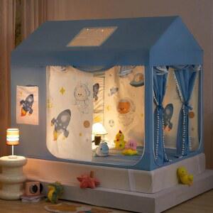 샤크팡 벙커 캐노피 아이방꾸미기 2층 암막 텐트 3중 놀이