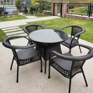 야외 라탄 테이블 쿠션 3인용 방수 세트 포함 의자 정원