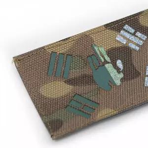 멀티캠 원단 레이저커팅 홀로그램 반사 안중근 손 태극기 밀리터리 패치