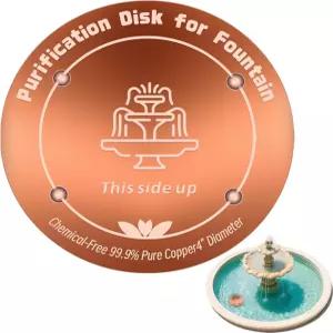 야외 분수용 구리 디스크 직경 4인치 두께 0.6mm 99.99 순수 4점 지지대가 있는 자동 급수대 정화 일 년