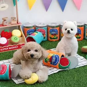 고품질 패리스독 후르츠캔 간식놀이 토이 (랜덤1개) 애견훈련 애...