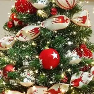 풀세트 90cm 크리스마스 장식 소형 크리스마스 트리 오너먼트 레드 탑별