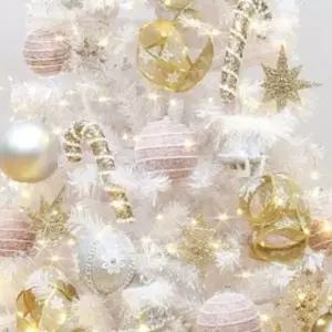 120cm 크리스마스 트리 장식 눈꽃 트리 오너먼트 세트 꾸미기 풀세트 120cm