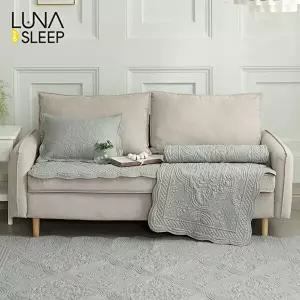 [루나앤슬립][4인용]목화솜 자수퀼팅 통워싱 소파패드 1+1 세트(+멀티매트)