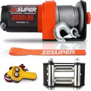 ZESUPER 2500lb 전기 윈치 50피트 스틸 케이블 12V DC UTV ATV 보트 트레일러 핸드헬드 리모컨 및 장착