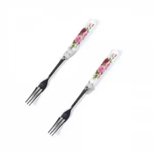 WL 장미 손잡이 티포크 2p 14.5cm 10세트 과일포크