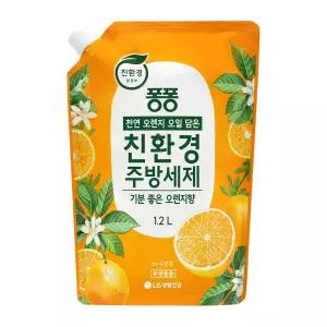 [엘지생활건강]퐁퐁 친환경 주방세제 오렌지 리필형 1.2L