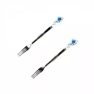 WL 블루 컬러 티포크 2P 10세트 과일포크 디저트포크