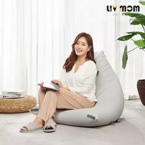 [리브맘][단품] 리브맘 무중력 패브릭 순면 빈백 소파 (웜그레이 / 차콜 / 파우더핑크 / 브라운)