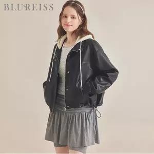 [블루레이스] 후드 배색 라이더 점퍼_B6S1JP1331