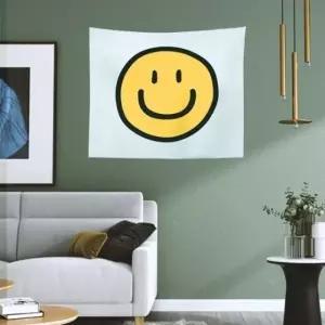스마일 플라워 천 패브릭 포스터 벽 가리개