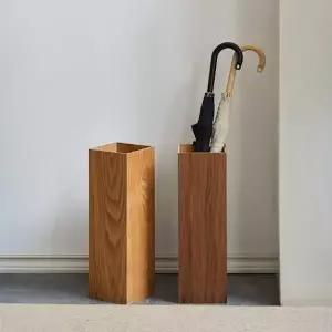 고급스러운 호텔 카페 인테리어 사각 우드 우산꽂이 슬림 사각 내부빗물받이 우산물받이