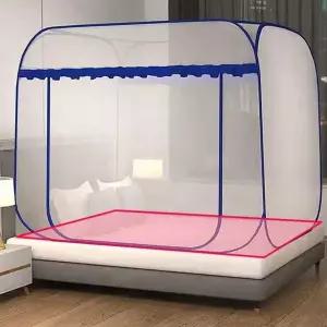 모기장 원터치 블루 150X200 바닥 사각 텐트