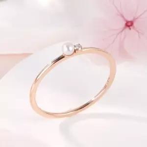 [비앤비골드] 14K 진주볼 1.5mm 랩그로운 다이아몬드 반지 NPR42382