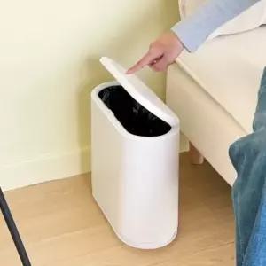 원터치 히든커버 휴지통 10L 쓰레기통 다용도 국내생산 원터치휴지통