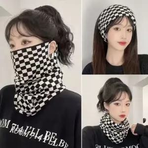 3WAY 니트 워머 마스크 헤어밴드 밴드 스카프 여성 겨울 털목도리 면 마후라 단체 선물