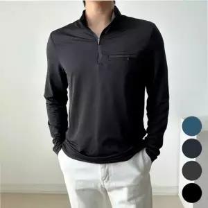 남자 시원한 여름 긴팔 반집업 냉감 티셔츠 등산복