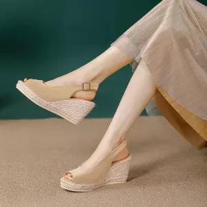 통굽 키높이 웨지힐 스트랩 샌들 다이에나 가보시힐 여름