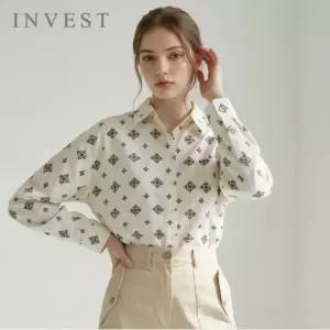 [인베스트] 에스닉 나염 카라 블라우스_IN6S1BL5211