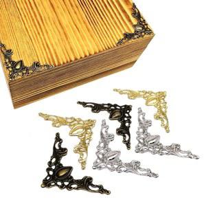 호환 책 상자 모서리 가장자리 장식 보호대 커버, 보석 가슴 선물, 와인 나무 케이스, 스크랩북 사진 앨범 프레임, 금속 24