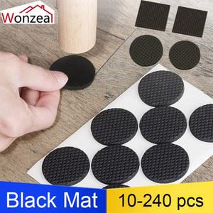 호환 10 세트 블랙 셀프 접착 비 슬립 매트 끈적 패드 안티 고무 가구 다리 피트 깔개 펠트 커버 테이블