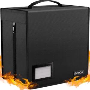 ENGPOW 방화 CD 케이스 /DVD 보관함 지퍼가 달린 400 용량 바인더 DVD 휴대용 대형 카드 미디어 지갑